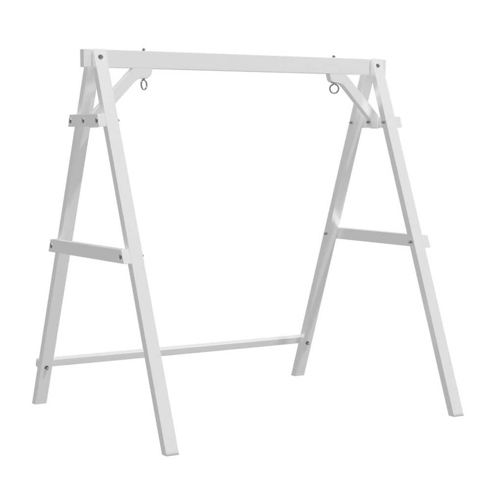 74 in. White 2-Person Wood Porch Patio Swing Stand price history on PriceWatchPro
