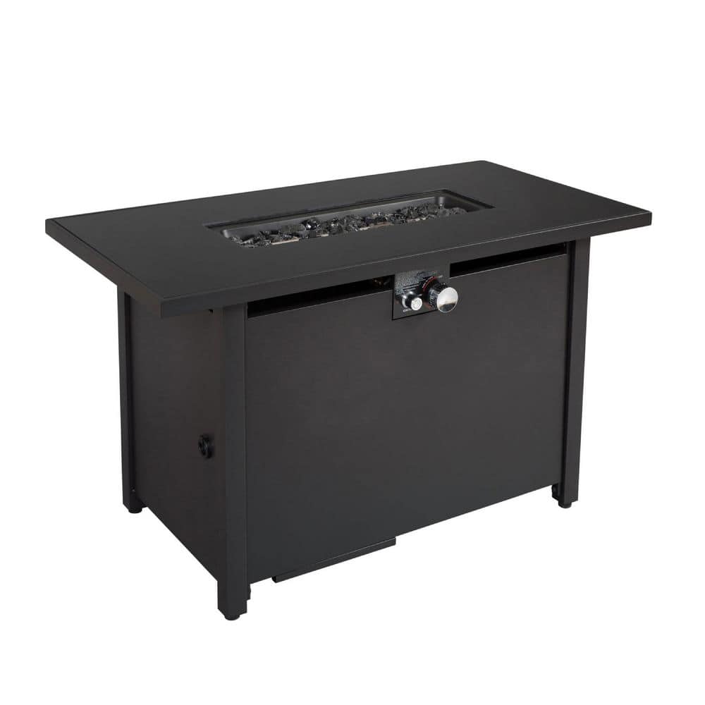 Black 25'' H x 42'' W Steel Outdoor Fire Pit Table with Lid price history on PriceWatchPro