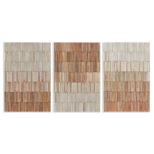 Tiled Terracotta Walls by Flora Kouta 3 Piece Unframed Abstract Graphic Art Print 15 in. x 10 in.