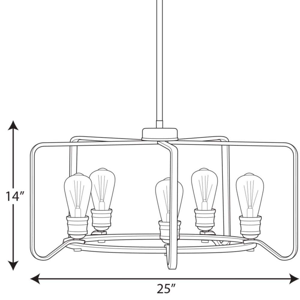 Black Iron Cage 25" Industrial Chandelier