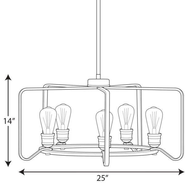 Progress Lighting Foster 5-Light Black Farmhouse Chandelier