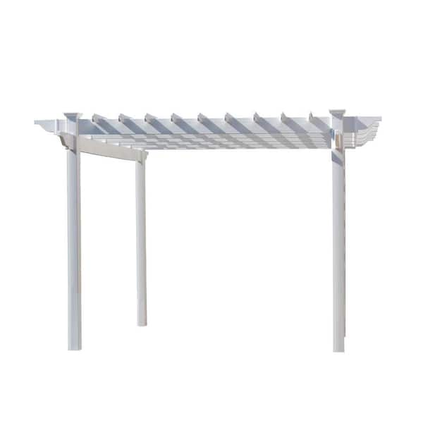 Dura-Trel Queensbrook 7 ft. 5 in. x 7 ft. 5 in. White Vinyl Pergola