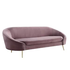 Amelia 90 in. Armless Velvet Rectangle Sofa in Pink