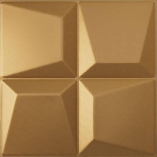 Ekena Millwork 19 5/8 in. x 19 5/8 in. Tellson EnduraWall Decorative 3D Wall Panel, Gold (Covers 2.67 Sq. Ft.)