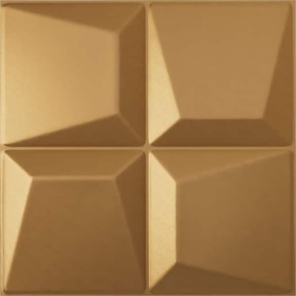 Ekena Millwork 19 5/8 in. x 19 5/8 in. Tellson EnduraWall Decorative 3D Wall Panel, Gold (12-Pack for 32.04 Sq. Ft.)