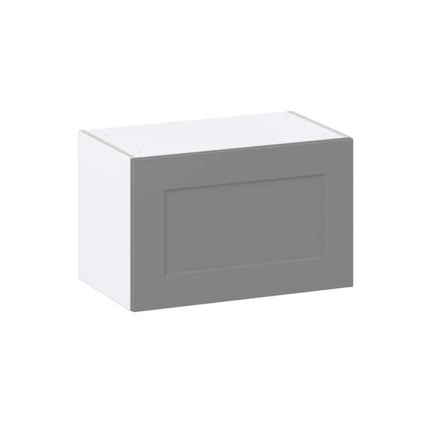 J COLLECTION Roseland 24 in. W x 14 in. D x 15 in. H Assembled Shaker Wall Bridge Kitchen Cabinet in Slate Gray with Lift Up Door