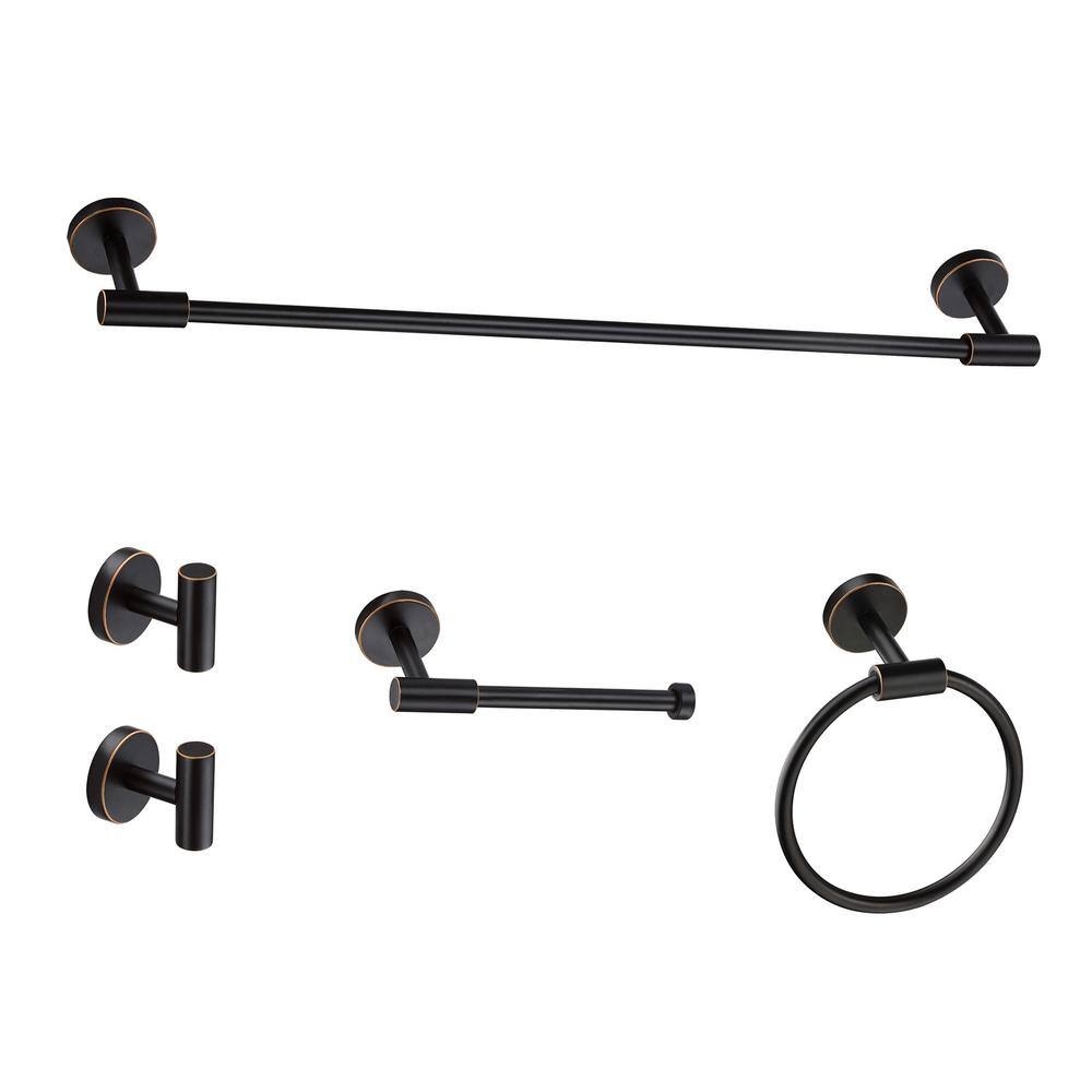 5-Piece Bath Hardware Set 24 in. with Mounting Hardware in Oil Rubbed Bronze price history on PriceWatchPro