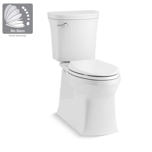 Valiant 14 in. Rough-In 2-Piece 1.28 GPF Single Flush Elongated Toilet in White Seat and Rough-In Adapter Included