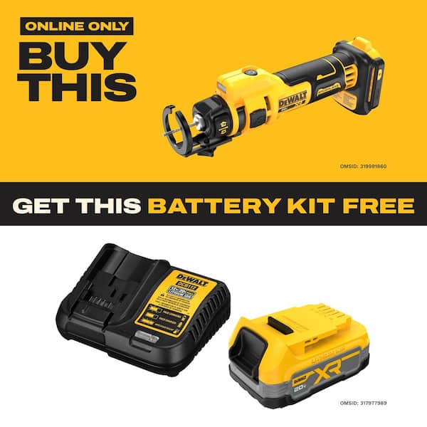 XR 20V Lithium-Ion Cordless Rotary Drywall Cut-Out Tool (Tool Only)