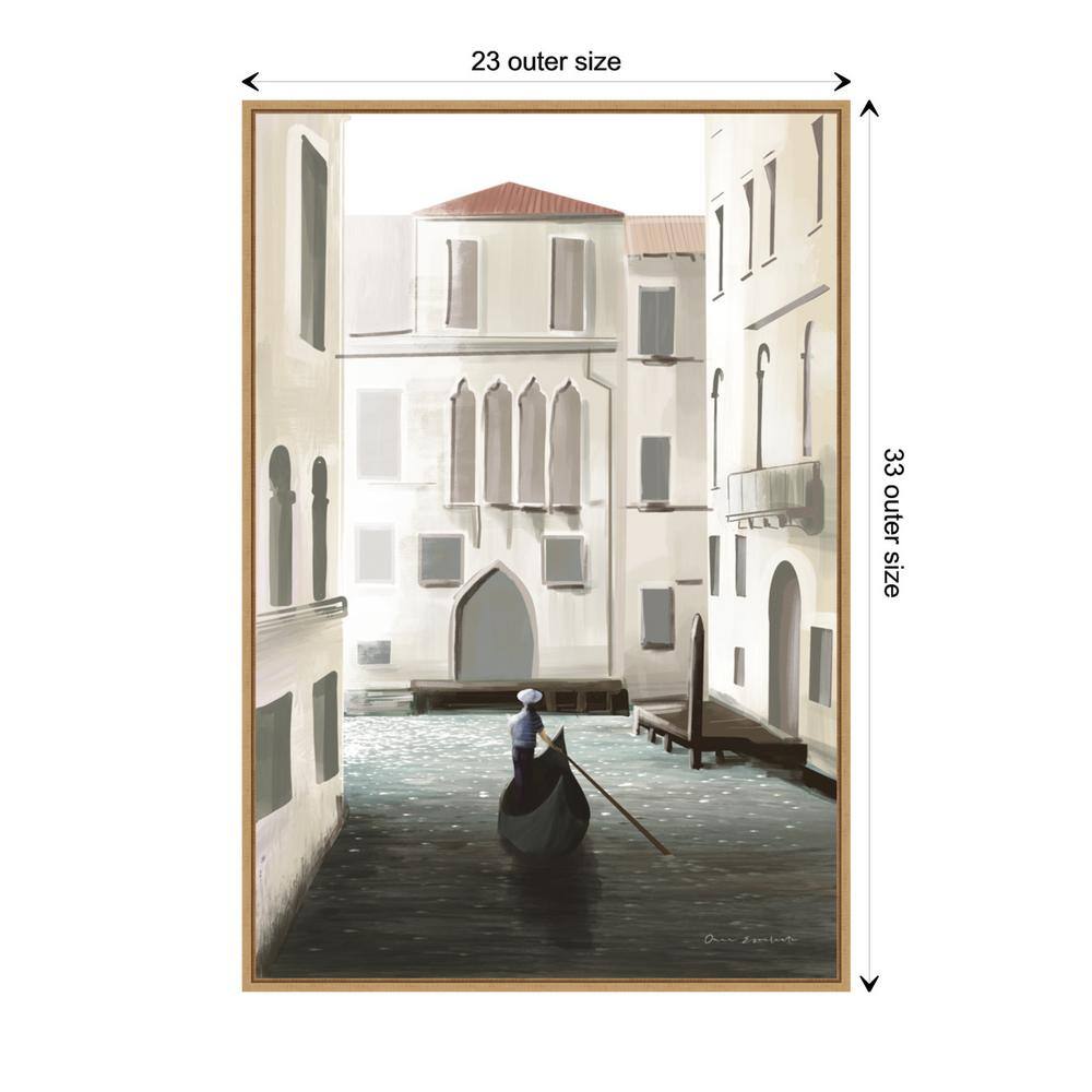 Venice Moment Canvas Print with Sylvie Maple Frame
