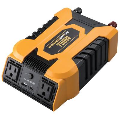 750-Watt DC to AC Power Inverter with 2 AC and Dual port - Standard USB 2.4 Amp and USB-C 3.0 Amp port