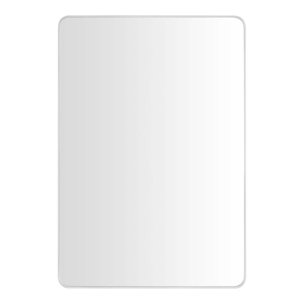 StyleWell Medium Modern Rectangular Silver Framed Mirror with Rounded Corners (22 in. W x 32 in. H)