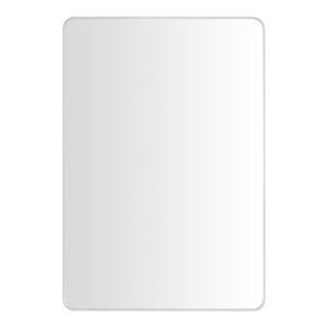 Medium Modern Rectangular Silver Framed Mirror with Rounded Corners (22 in. W x 32 in. H)