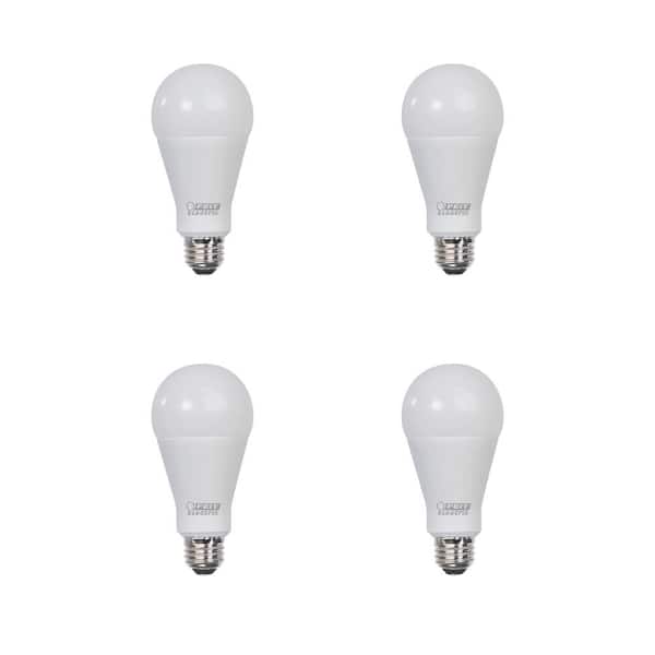 Feit Electric 300-Watt Equivalent A23 Non-Dimmable High Brightness Frosted E26 Medium Base LED Light Bulb Daylight 5000K (4-Pack)