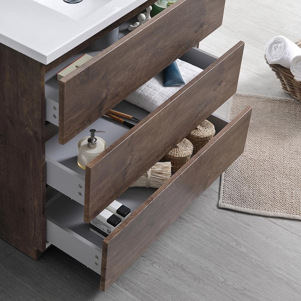 Rosewood 36" Freestanding Single Vanity with Acrylic Sink