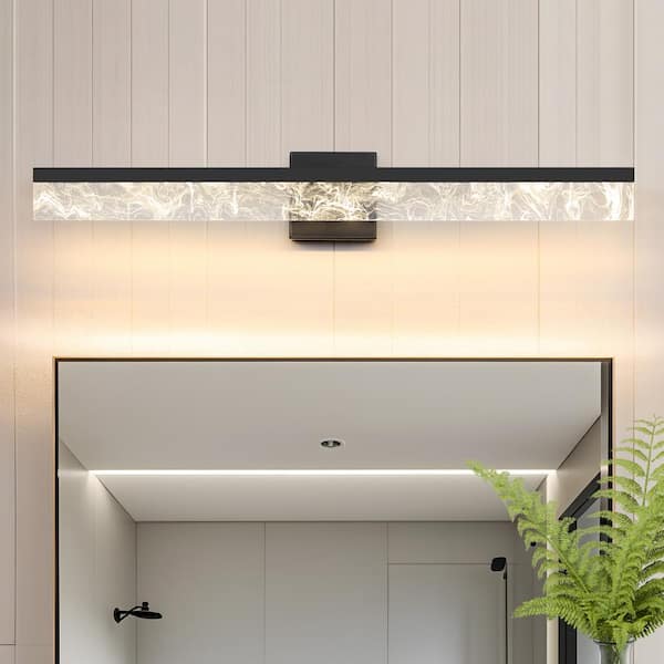 32 in. 1-Light Bathroom Modern Light Fixture Black LED Vanity Light Bar 24-Watt Wall Sconce with 3000K Warm Light