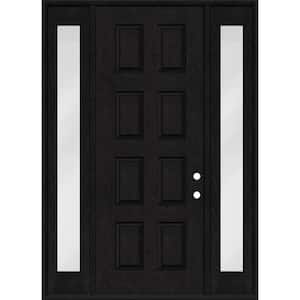 Regency 64 in. x 96 in. 8-Panel LHIS Onyx Stain Mahogany Fiberglass Prehung Front Door w/Dbl 12in. Sidelites