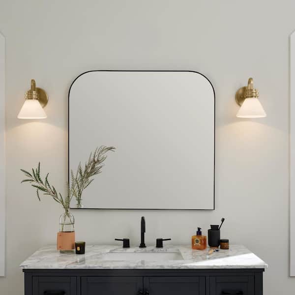 Farum 9.5 in. 1-Light Champagne Bronze Bathroom Wall Sconce Light with Opal Glass Shade