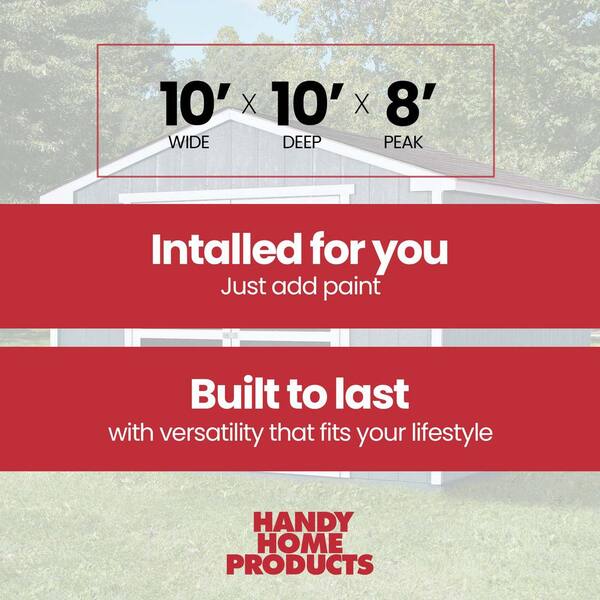 Professionally Installed Princeton 10 ft. x 10 ft. Outdoor Wood Storage  Shed with Driftwood Grey Shingles (100 sq. ft.)