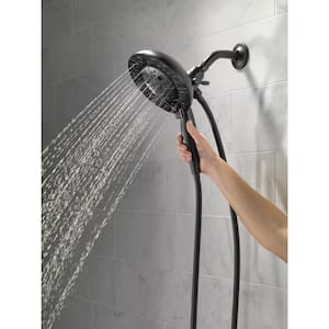 In2ition 5-Spray Patterns 2.5 GPM 6.88 in. Wall Mount Dual Shower Heads in Matte Black