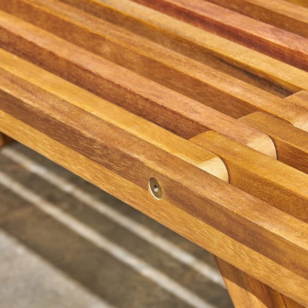 Esme Teak Finish Outdoor Acacia Wood Bench
