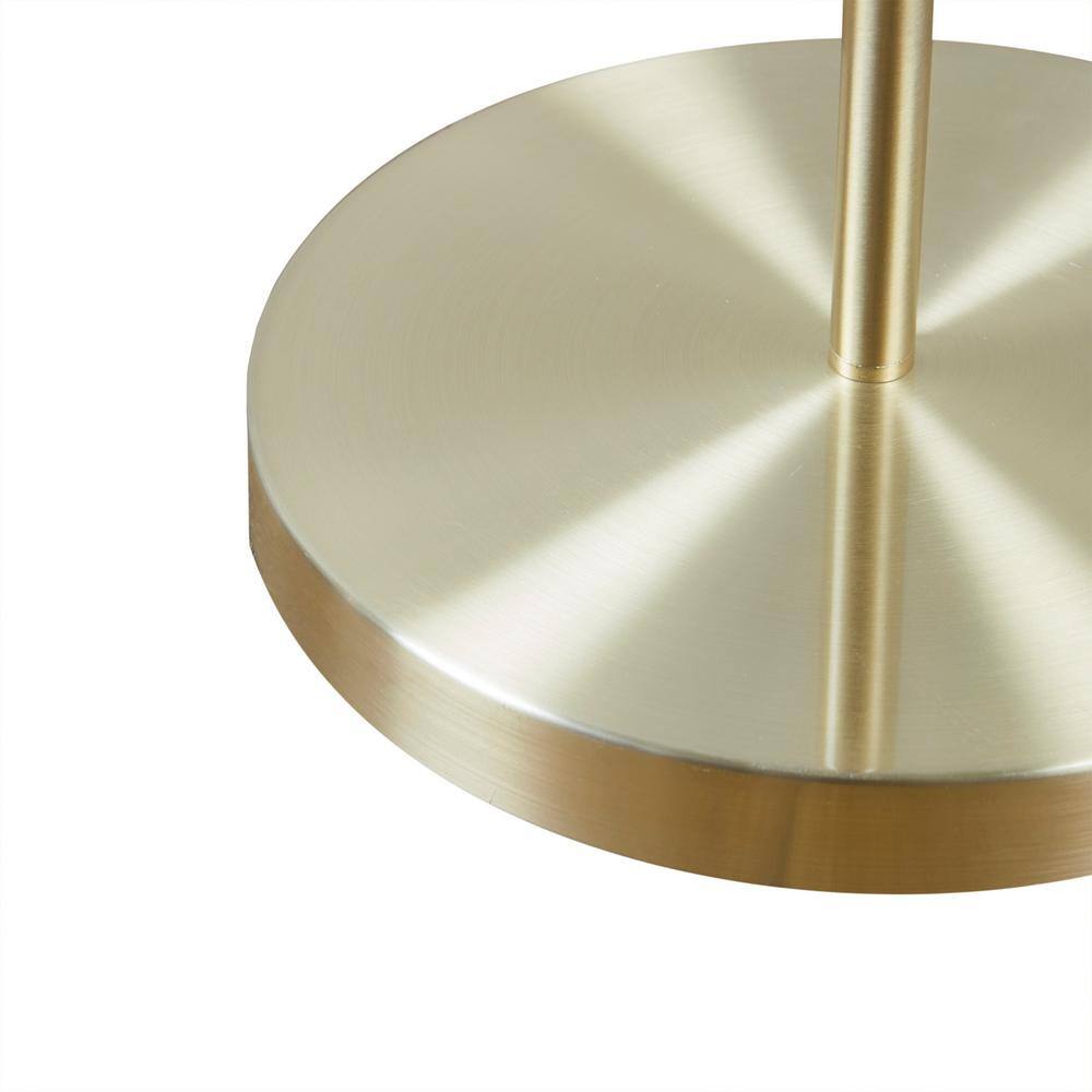 Gold Angular Arched Steel Floor Lamp with Drum Shade