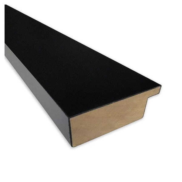 【OMMO】POINT BORDER BLOCKING KT(BLACK) 5x15 Frame Matted to 4x12 – Solid Wood Poster Frame with Tempered