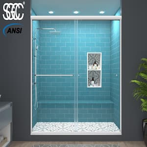56-60 in. W x 70 in. H Sliding Framed Shower Door in Chrome Finish with Clear Glass