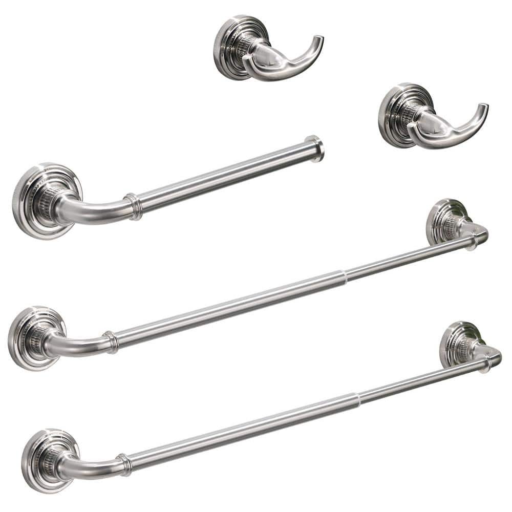 Boyel Living 8-Piece Bath Hardware Set with Towel Bar, Towel Hook, Toilet  Paper Holder and Short Towel Bar in Brushed Nickel BMG224-8N - The Home  Depot