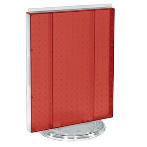 20.25 in. H x 16 in. W Revolving Pegboard Counter Display Red
