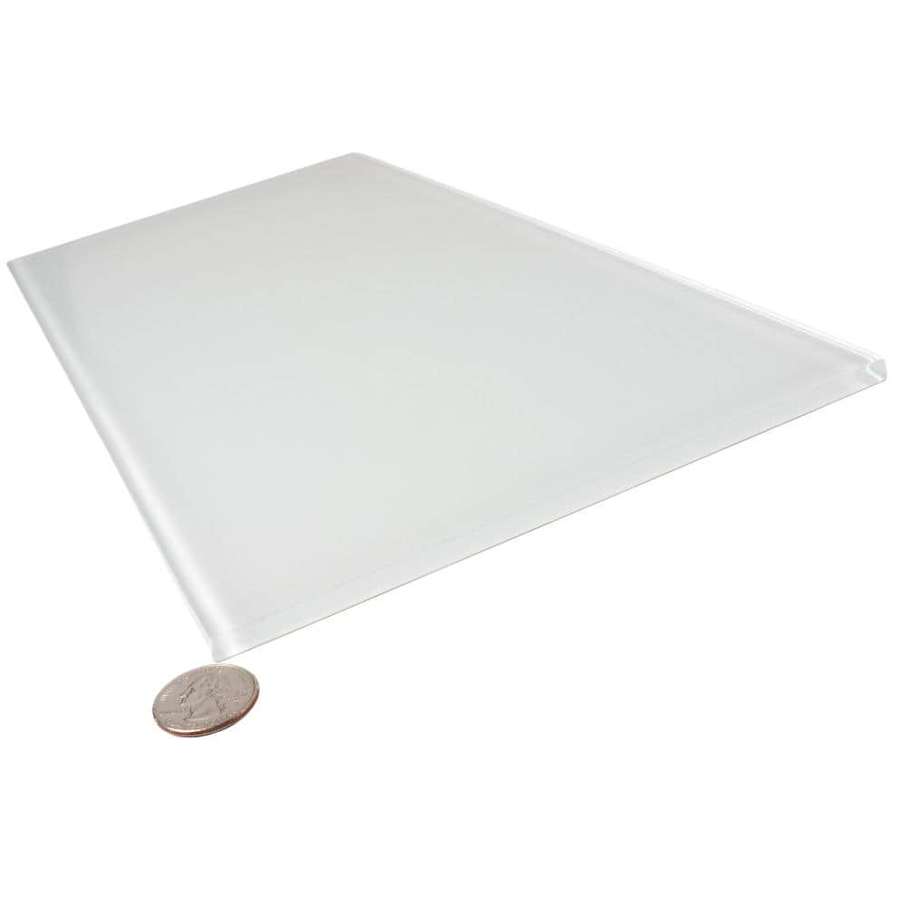 White 8x16 Polished Glass Subway Tile for Walls and Floors