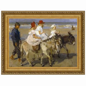 Donkey Rides on the Beach, 1901 by Isaac Israels Framed Nature Oil Painting Art Print 27 in. x 34 in.