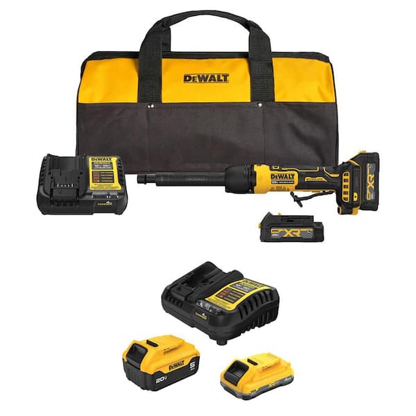 ATOMIC 20V MAX Lithium-Ion Cordless Extended Die Grinder Kit with 5 Ah, 4 Ah & (2) 1.7 Ah Batteries, (2) Chargers & Bag