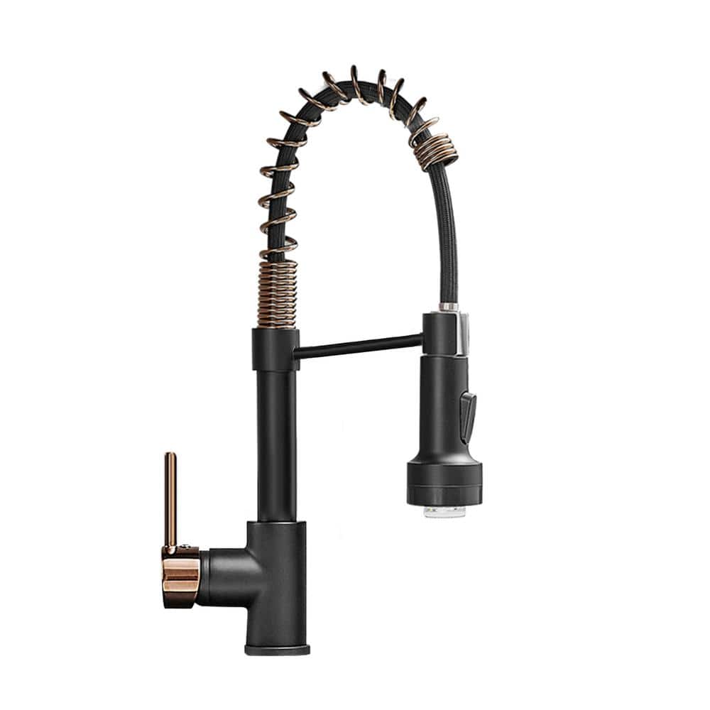 LED Single Handle Pull Down Sprayer Kitchen Faucet with Dual Function Spray head in Black Rose Gold price history on PriceWatchPro