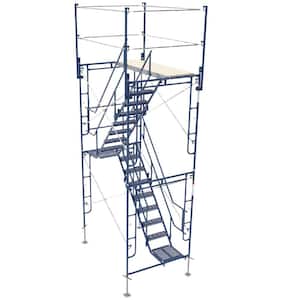 5 ft. x 7 ft. x 13 ft. 2 Stories Mason Stairway Scaffolding Tower with 76-in. Scaffolding Stairs, 24-in. Leveling Jacks