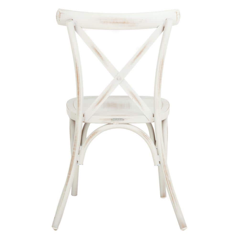 Elia Distressed White Aluminum Outdoor Dining Chair Set