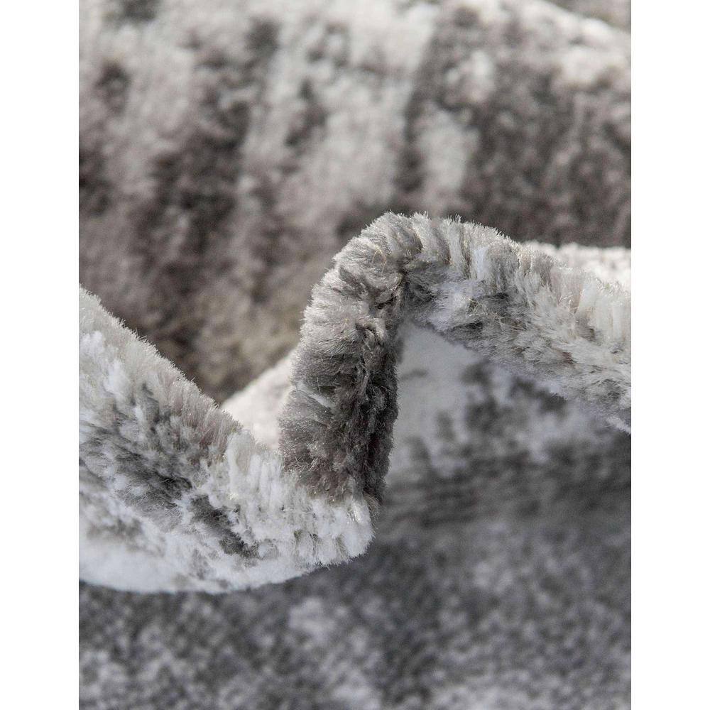 Gray Oval Stain-Resistant Synthetic Area Rug