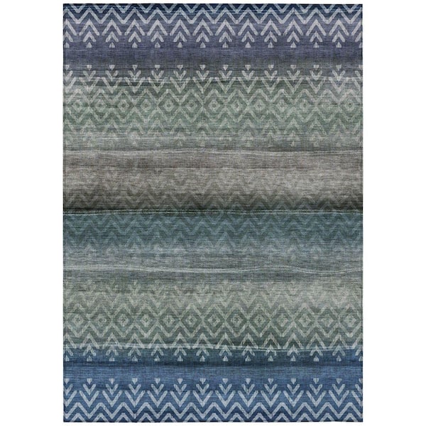 Chantille Machine Washable Indoor/Outdoor Abstract ACN2042 Blue 9 ft. x 12 ft. Area Rug