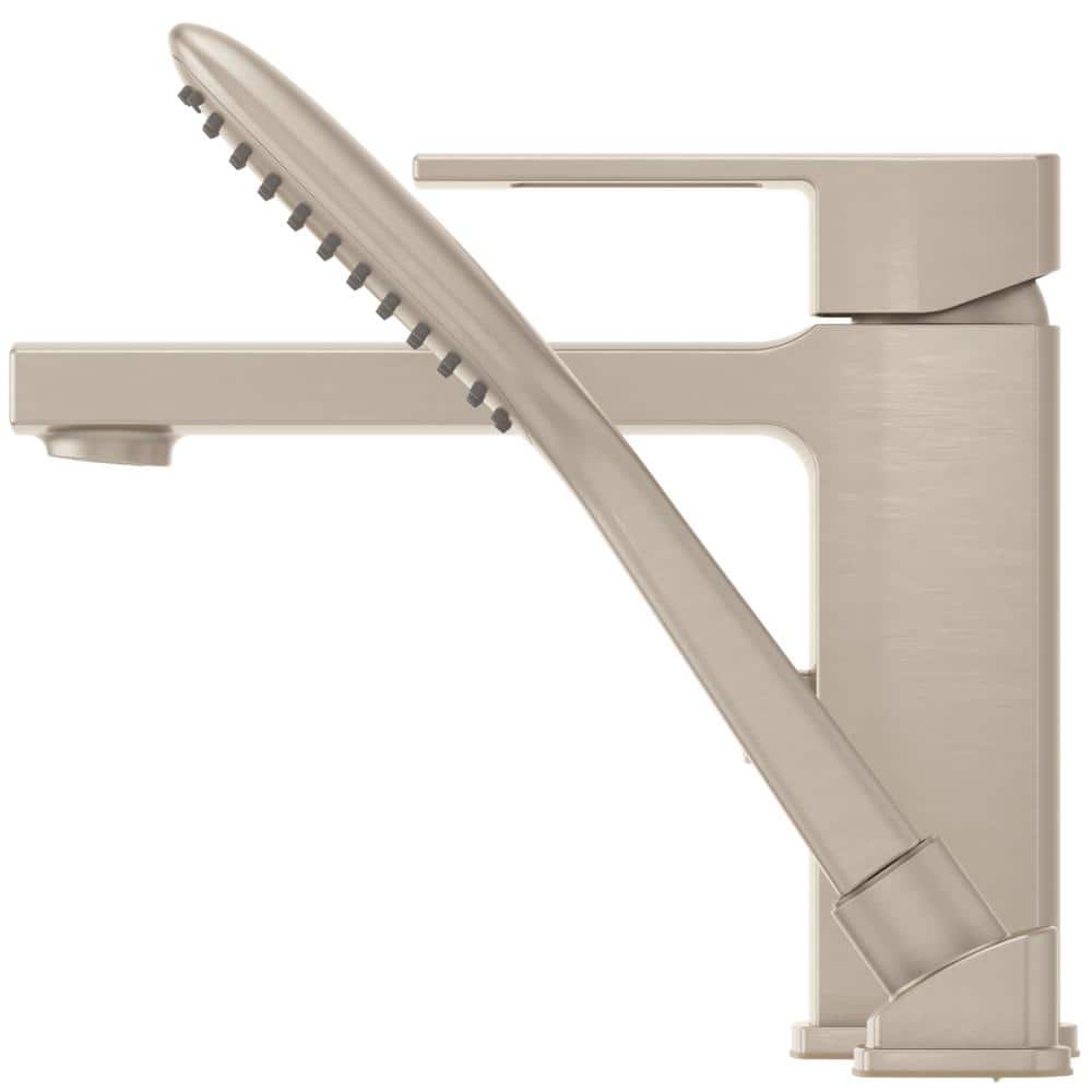 Deckard Brushed Nickel Single Handle Roman Tub Faucet with Hand Shower