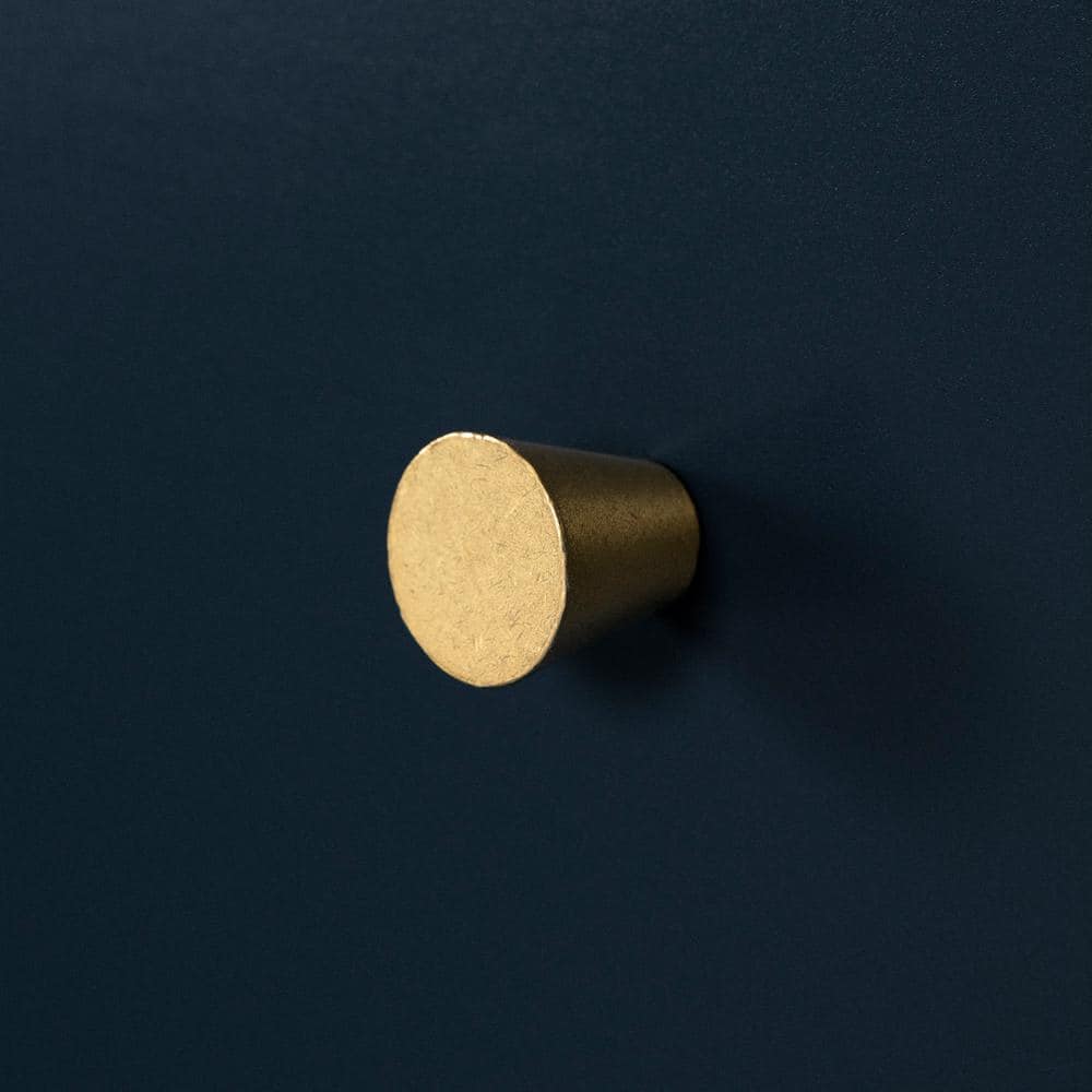 Navy Blue Double Glam 6-Drawer Dresser with Brass Legs