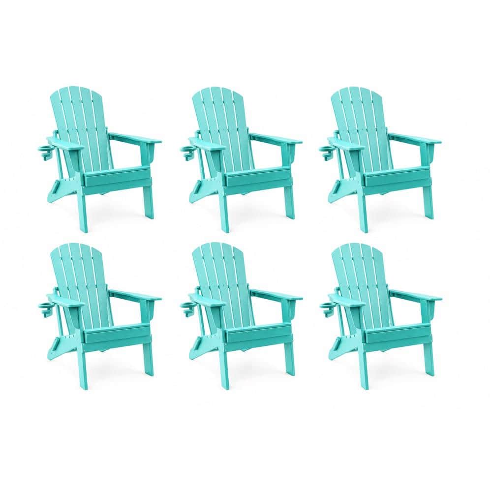HDPE Folding Adirondack Chair with Cup Holder, Weather-Resistant, Low Maintenance, Supports up to 400lbs, Set of 6 price history on PriceWatchPro