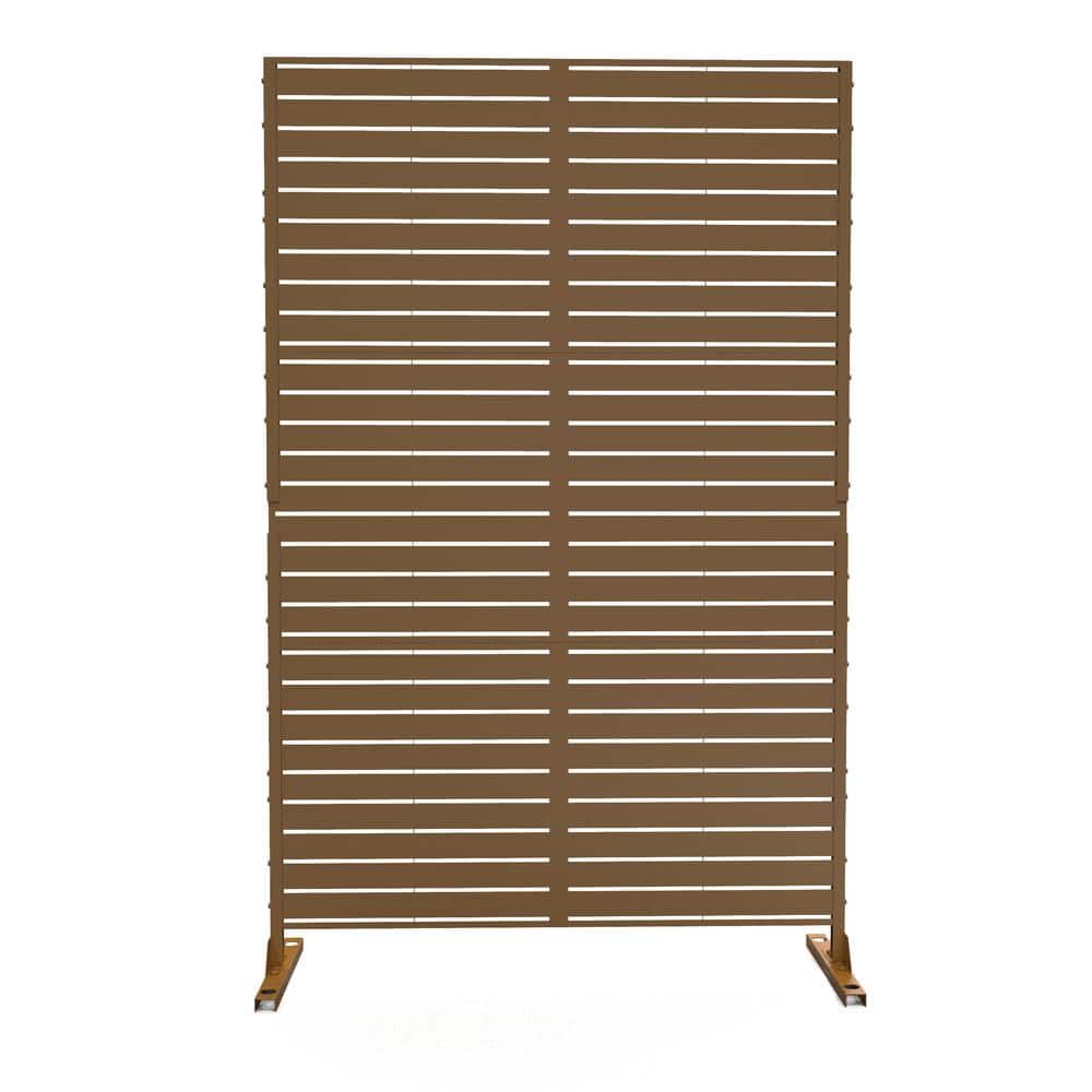 76 in. Galvanized Steel Garden Fence Outdoor Privacy Screen Garden Screen Panels in Brown price history on PriceWatchPro