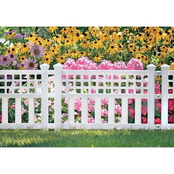 Suncast Grand View 14.5 x 24 Inch Resin Yard Garden Border Fence White 3 Pack 