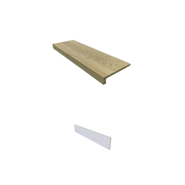 0.  625 in. x 11.5 in. x 48 in. Oak Stair Tread and 0.375 in. x 7.5 in. x 48 in. MDF Stair Riser Combo