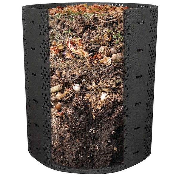 300 Gallon Outdoor Compost Bin, Expandable Composter, Easy to Setup & Large  Capacity for Backyard, Lawn (Black with Gloves)