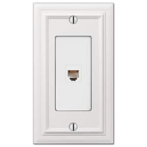 Continental 1 Gang Phone Metal Wall Plate - White