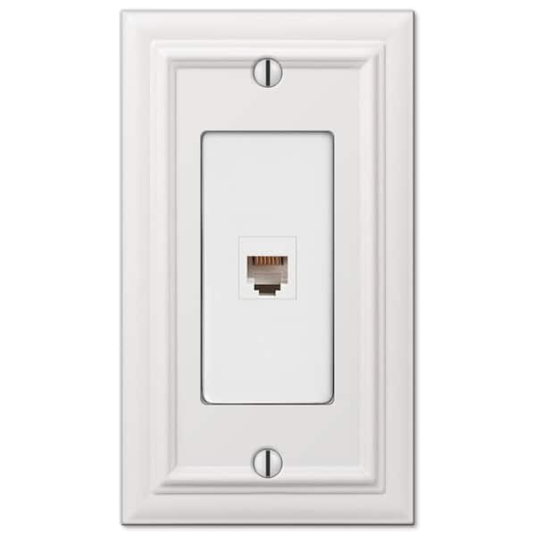 Continental 1 Gang Phone Metal Wall Plate - White