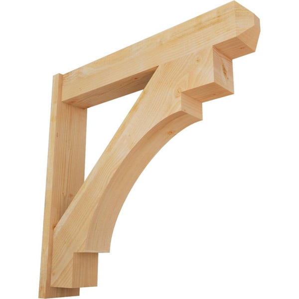 Ekena Millwork 8 in. x 44 in. x 44 in. Douglas Fir Merced Craftsman Rough Sawn Outlooker