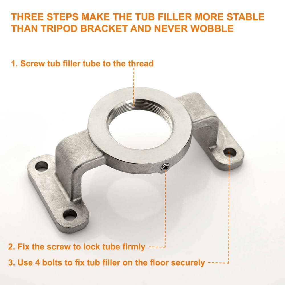 Brushed Nickel Freestanding Tub Filler with Hand Shower