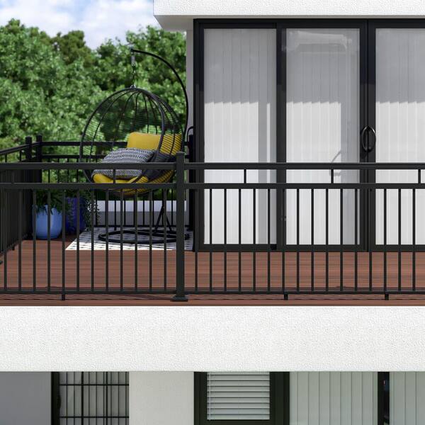 Barrette Outdoor Living VersaRail Aluminum 6 ft. Triple Rail Topper Matte Black
